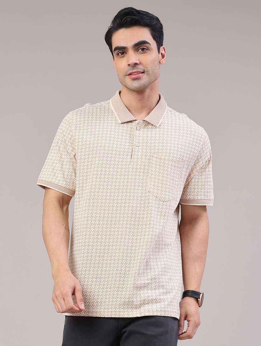 men printed short sleeve regular fit polo t-shirt - 22249610 -  Standard Image - 1