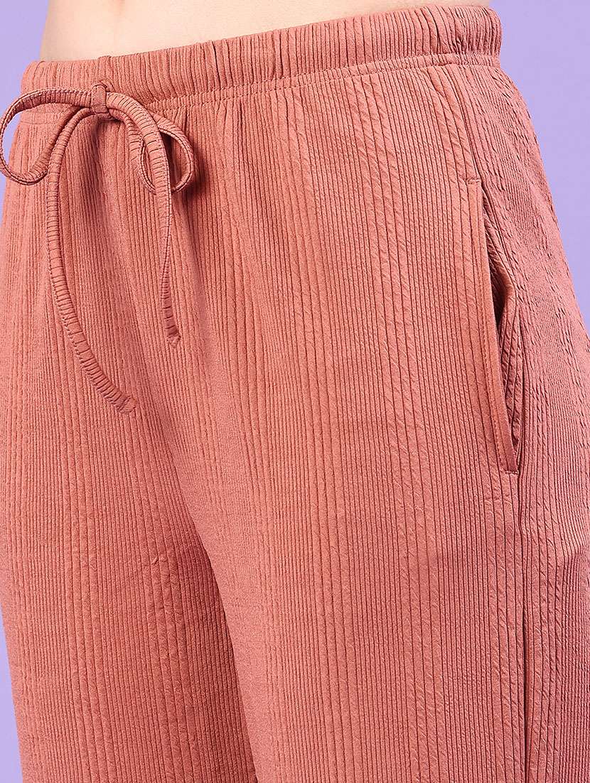 women solid mid rise track pant - 22249634 -  Standard Image - 1