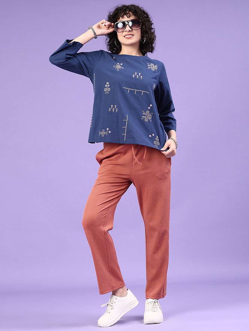 women solid mid rise track pant - 22249634 -  Standard Image - 4