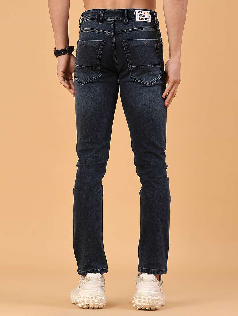 men washed mid rise full length slim fit jeans - 22249659 -  Standard Image - 4