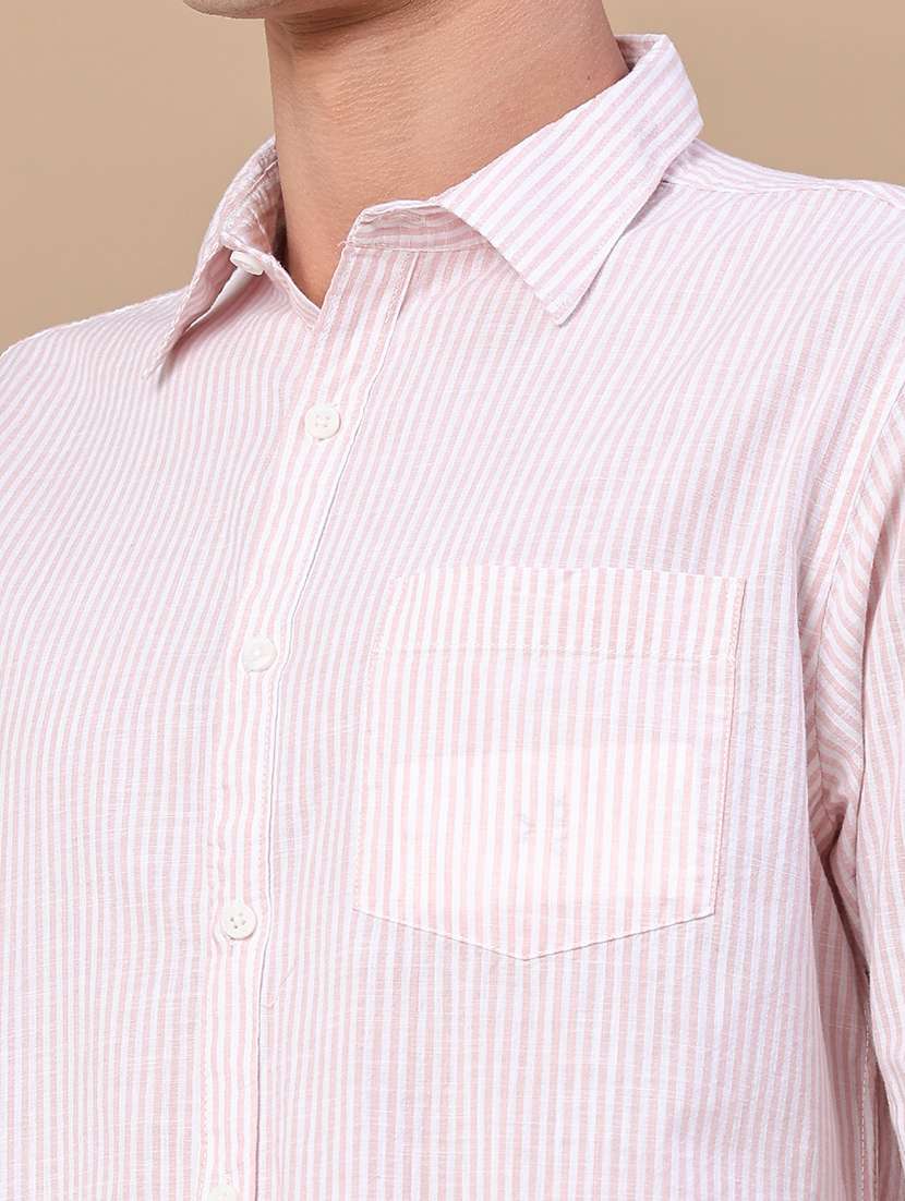 Men Striped Long Sleeve Regular Fit Casual Shirt - 22249783 -  Standard Image - 1