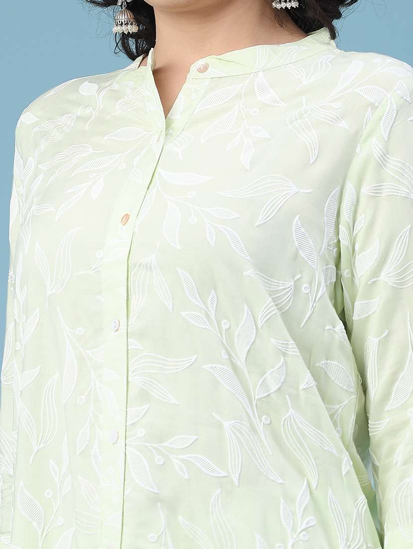 women printed three quarter sleeve ethnic co-ord set - 22249796 -  Standard Image - 4