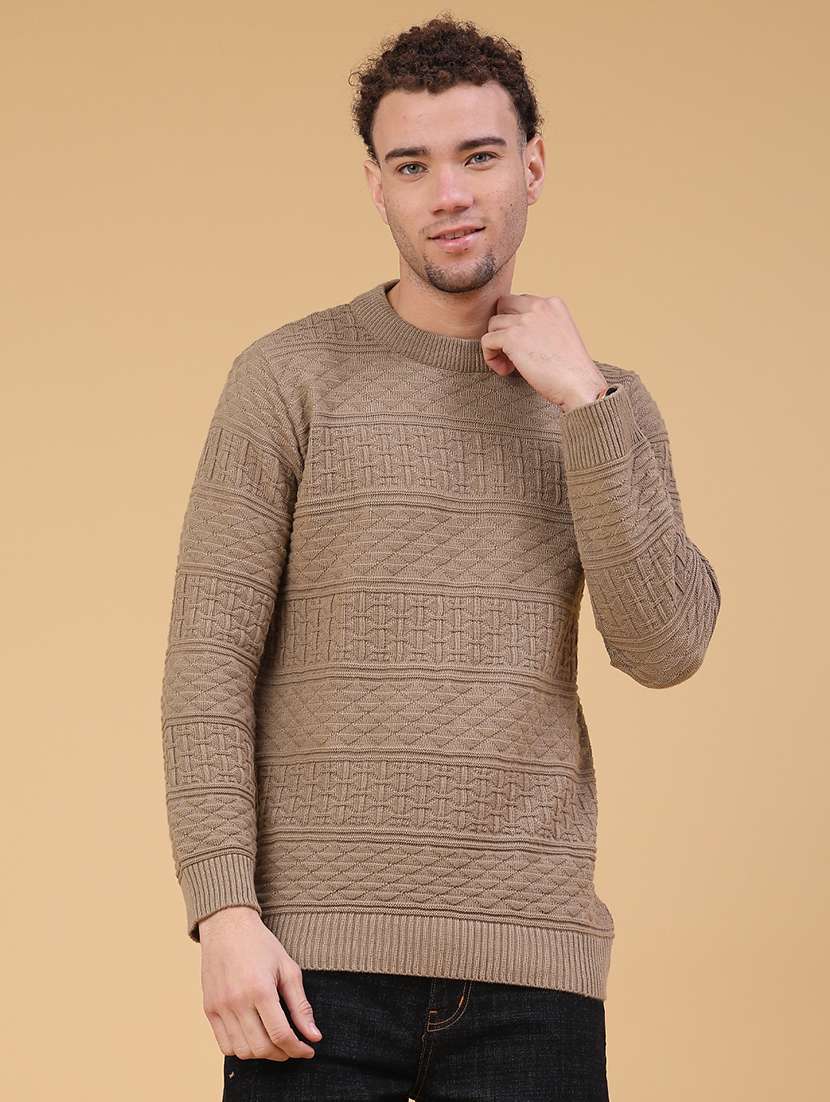 men self design long sleeve regular fit pullover  - 22249806 -  Standard Image - 1