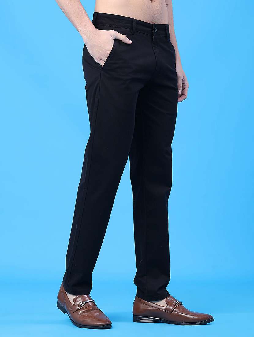 men solid mid rise chinos casual trouser - 22249858 -  Standard Image - 1