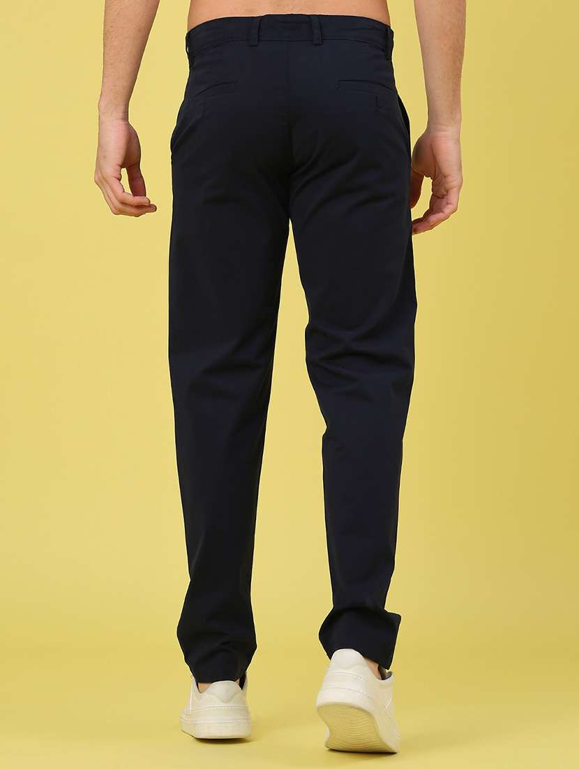 men solid mid rise chinos casual trouser - 22249861 -  Standard Image - 4