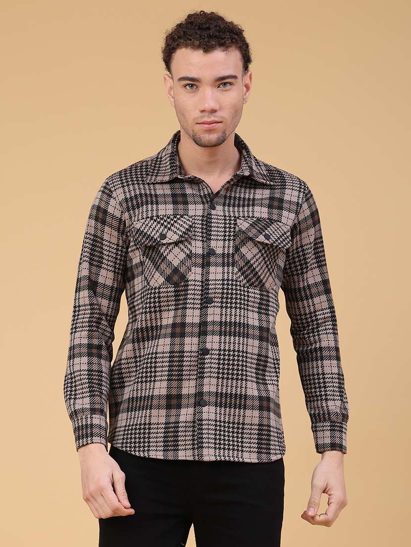 men checkered long sleeve regualr fit casual shirt - 22249892 -  Standard Image - 1