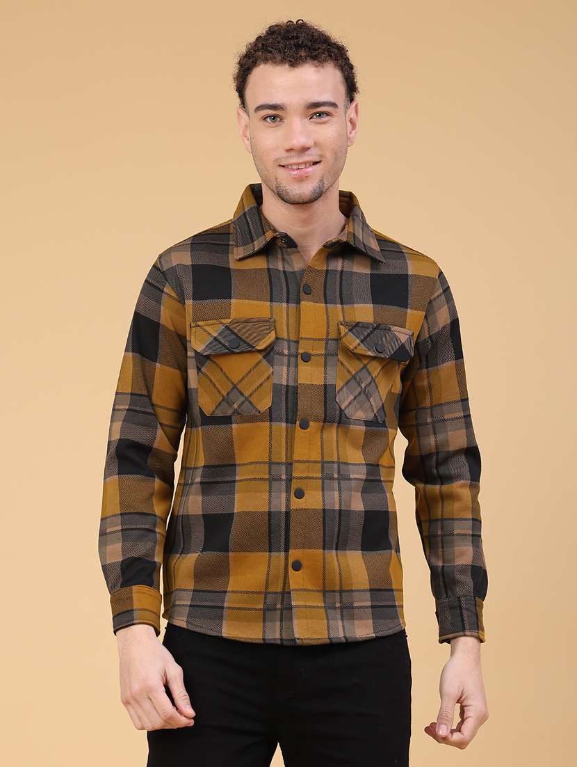 men checkered long sleeve regualr fit casual shirt - 22249897 -  Standard Image - 1