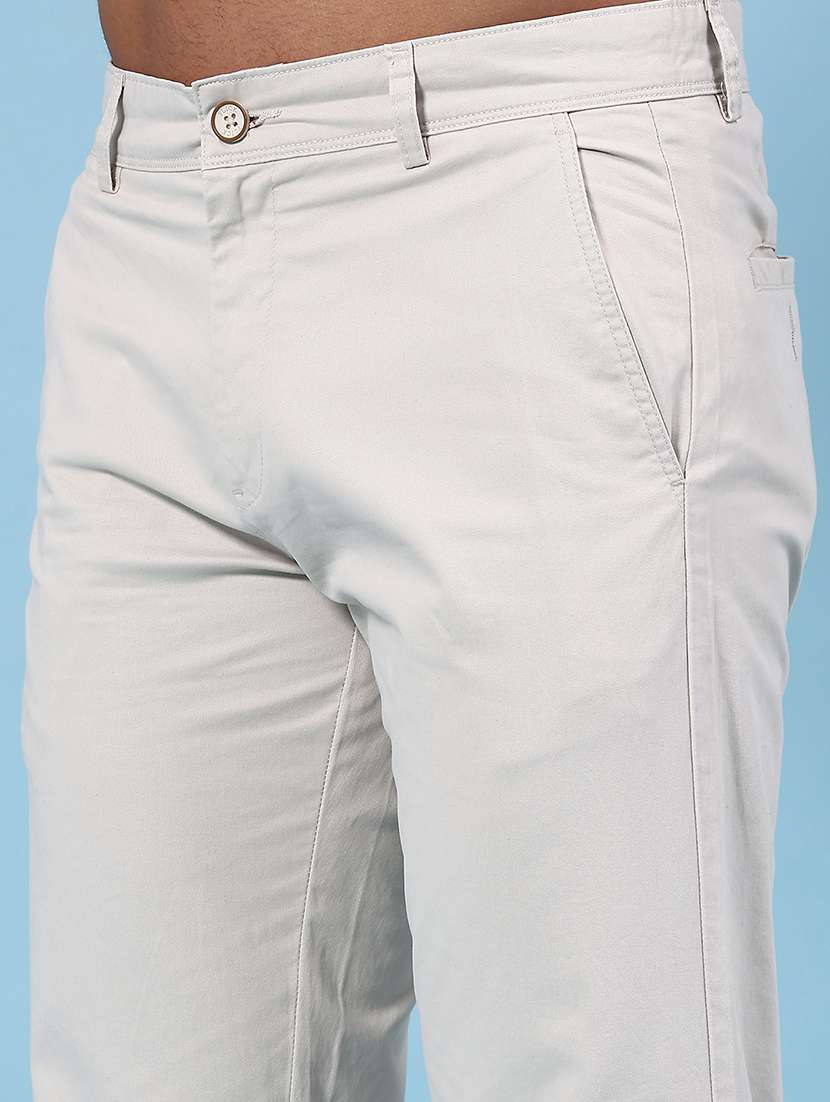 men solid mid rise chinos casual trouser - 22249903 -  Standard Image - 1