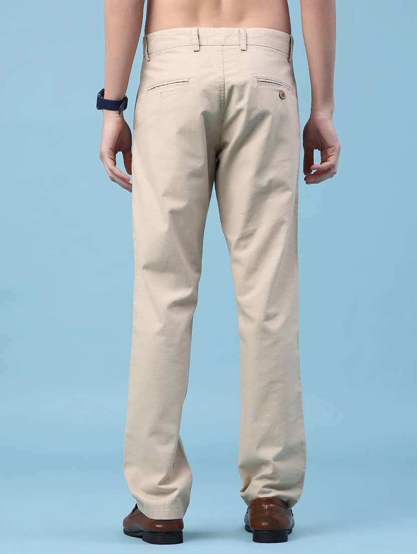 men solid mid rise chinos casual trouser - 22249905 -  Standard Image - 4