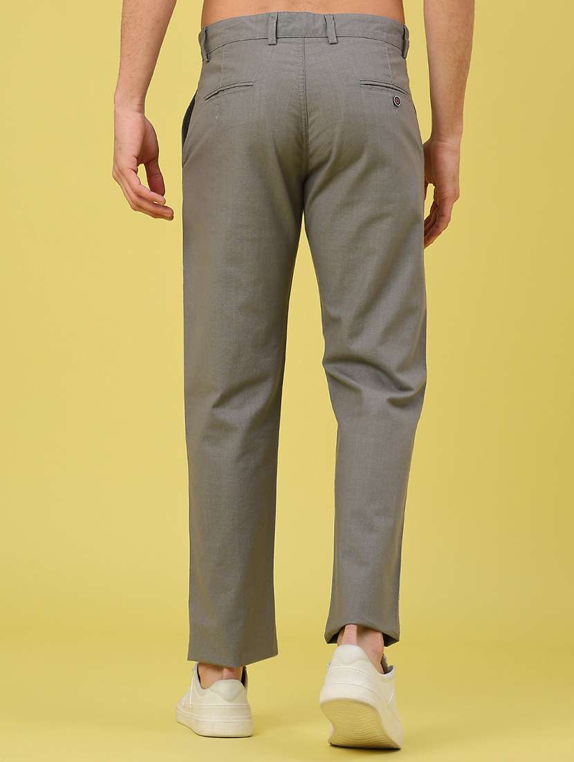 men solid mid rise chinos casual trouser - 22249907 -  Standard Image - 4
