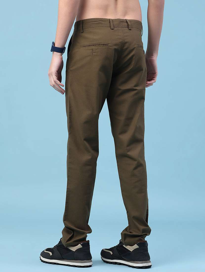 men solid mid rise chinos casual trouser - 22249908 -  Standard Image - 4