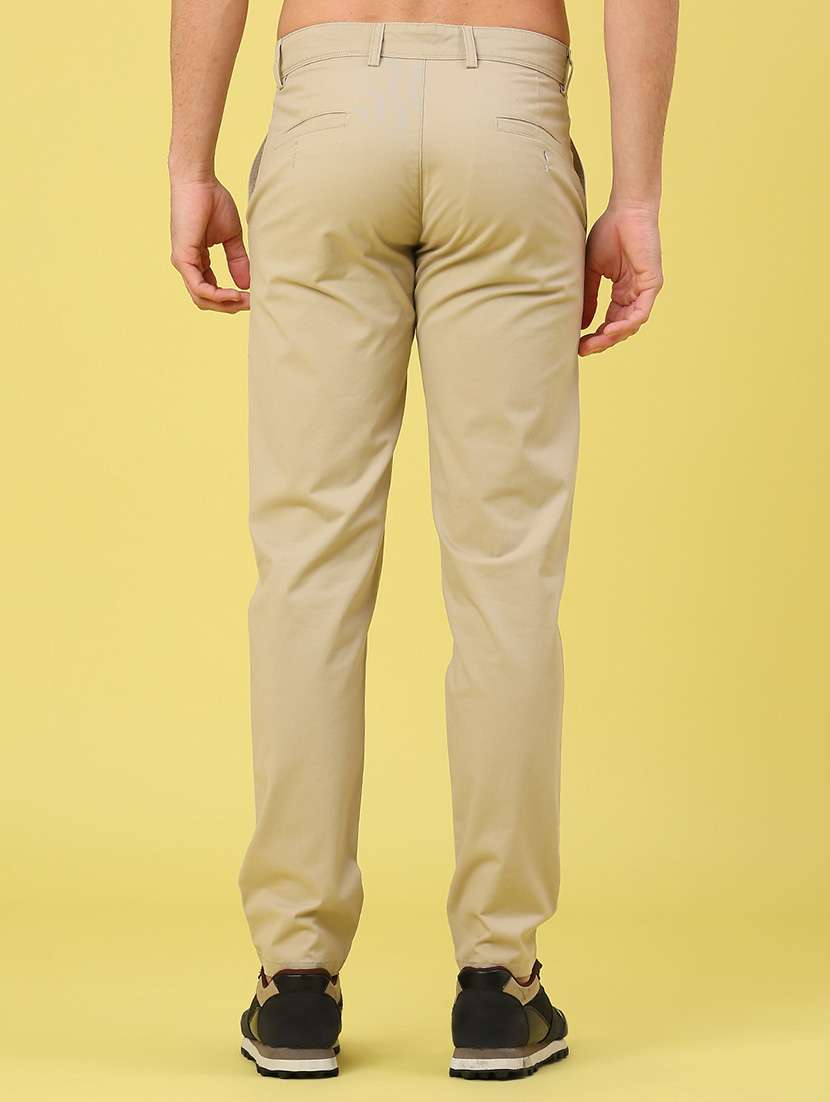 men solid mid rise chinos casual trouser - 22249909 -  Standard Image - 4