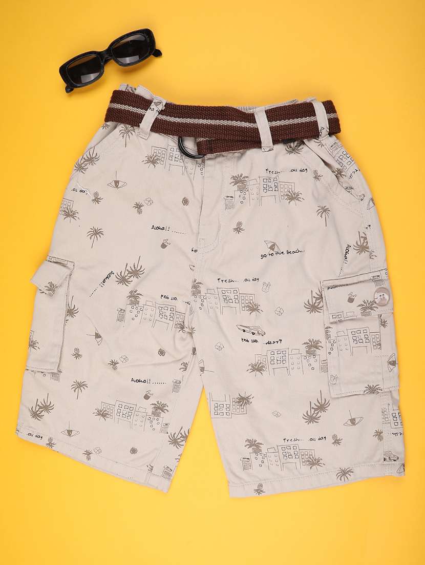 boys printed mid rise cargo shorts - 22249944 -  Standard Image - 1