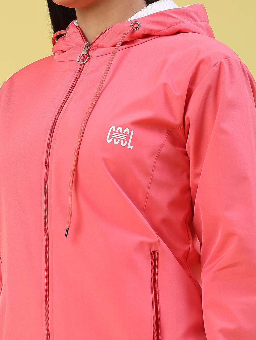 Women Solid Long Sleeve Windcheater Jacket - 22250009 -  Standard Image - 4
