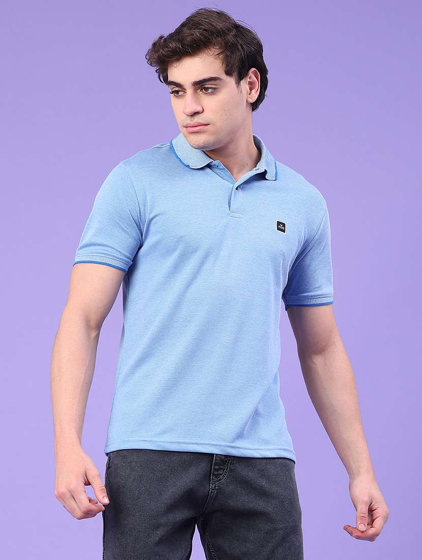 men solid short sleeve regular fit polo t-shirt - 22250022 -  Standard Image - 1