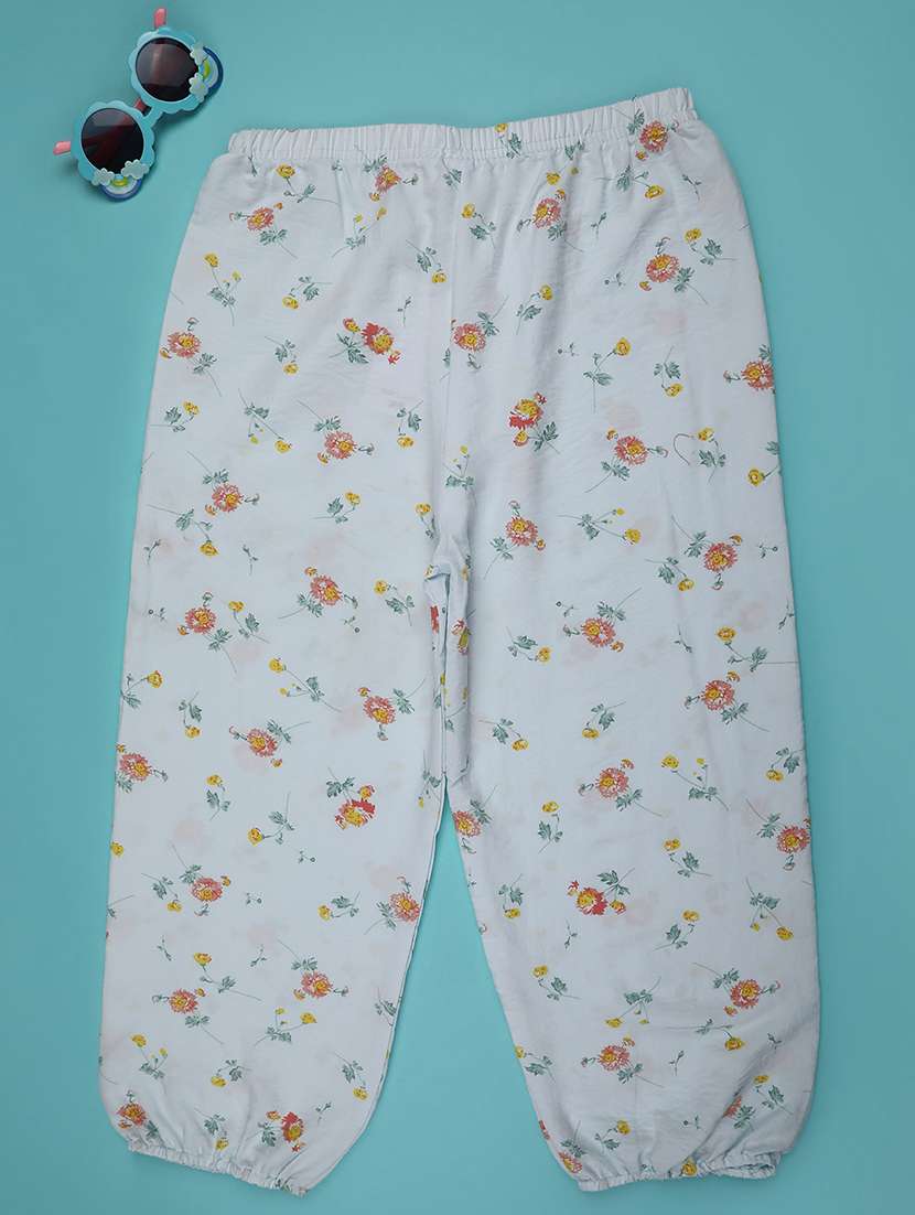 girls floral print mid rise three fourth - 22250037 -  Standard Image - 1