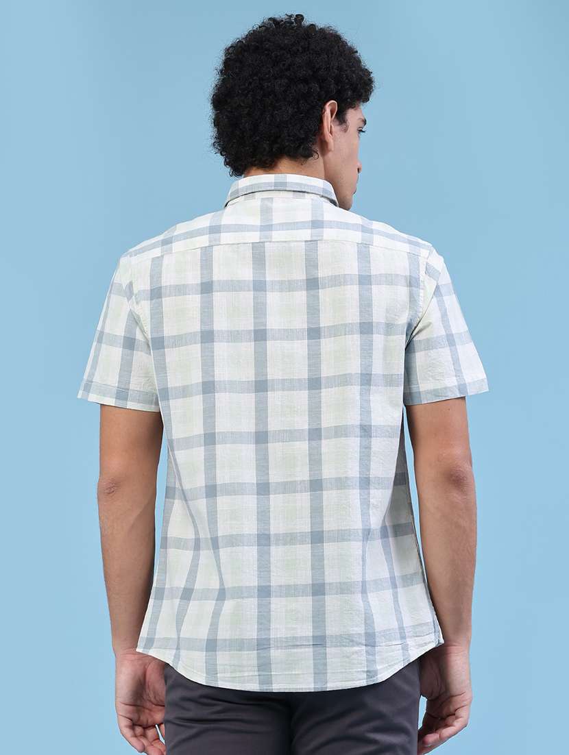 men checkered short sleeve regular fit casual shirt - 22250062 -  Standard Image - 4