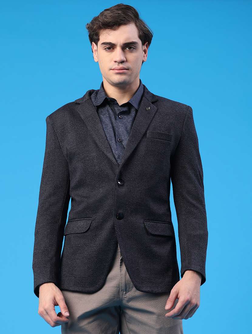 men solid long sleeve single breasted blazer - 22250092 -  Standard Image - 1