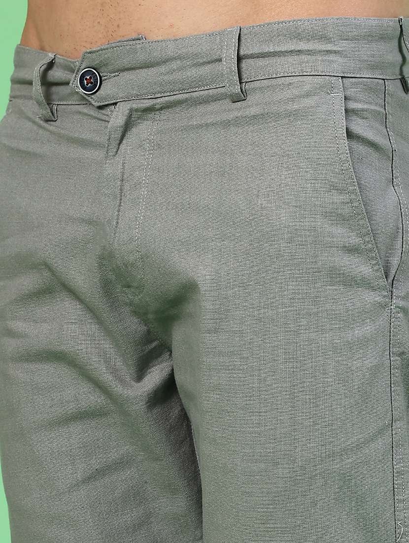 men solid mid rise chinos casual trouser - 22250106 -  Standard Image - 1