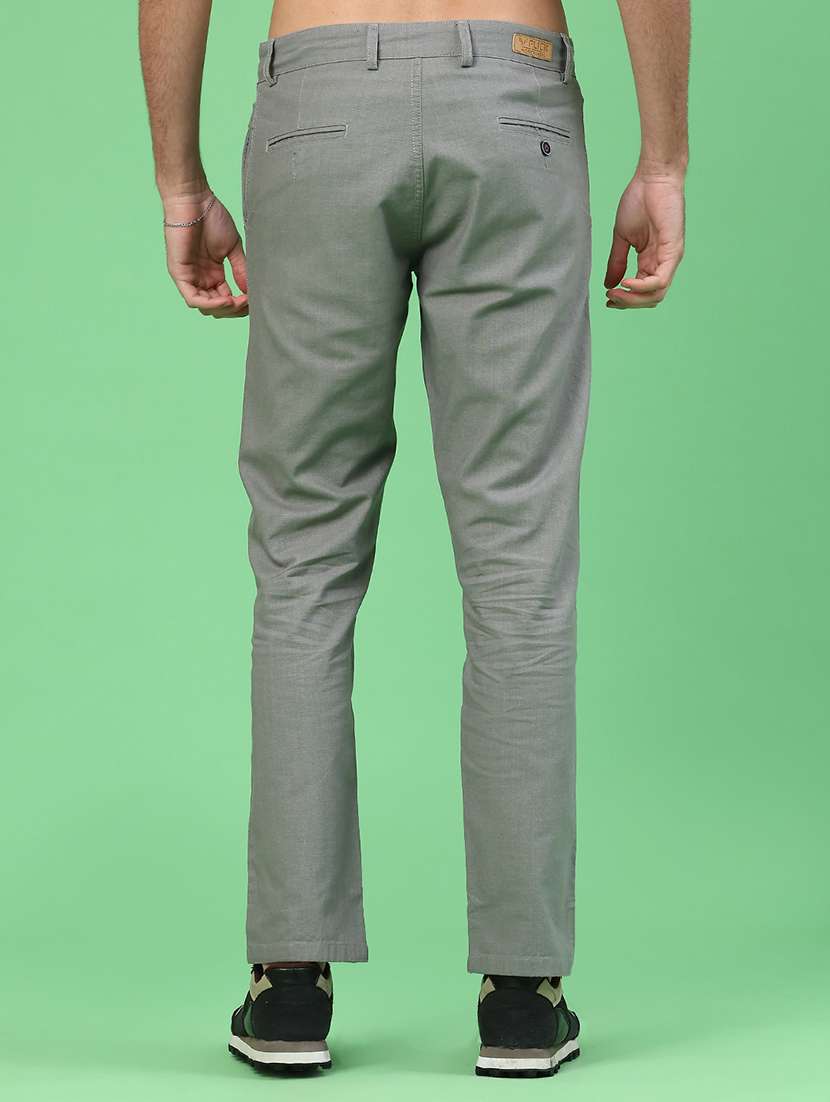 men solid mid rise chinos casual trouser - 22250106 -  Standard Image - 4