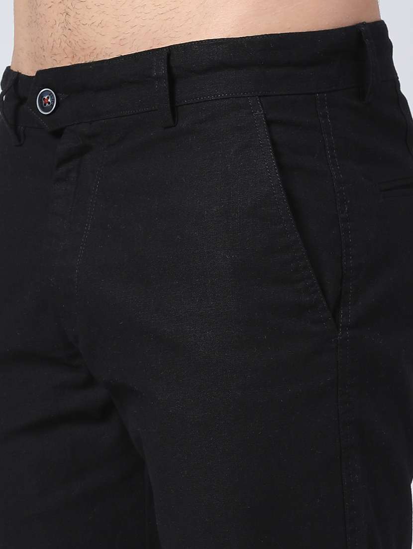 men solid mid rise chinos casual trouser - 22250107 -  Standard Image - 1