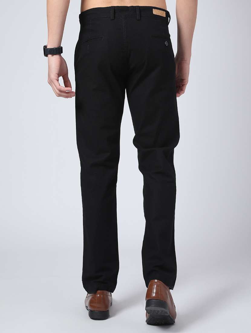 men solid mid rise chinos casual trouser - 22250107 -  Standard Image - 4