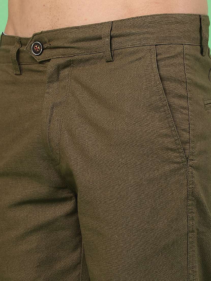 men solid mid rise chinos casual trouser - 22250108 -  Standard Image - 1
