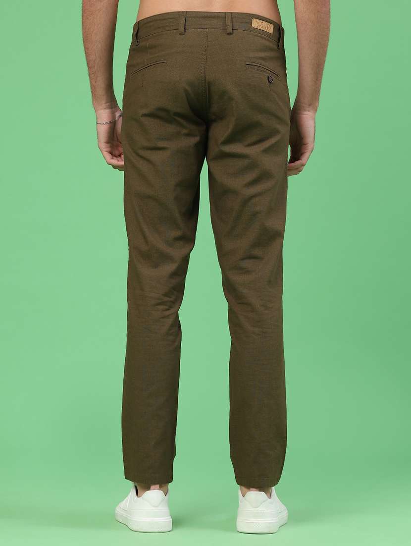 men solid mid rise chinos casual trouser - 22250108 -  Standard Image - 4