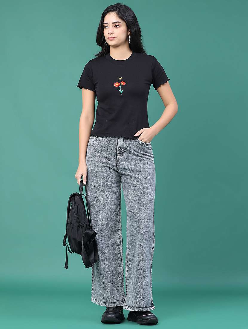 women solid high rise jeans - 22250115 -  Standard Image - 4