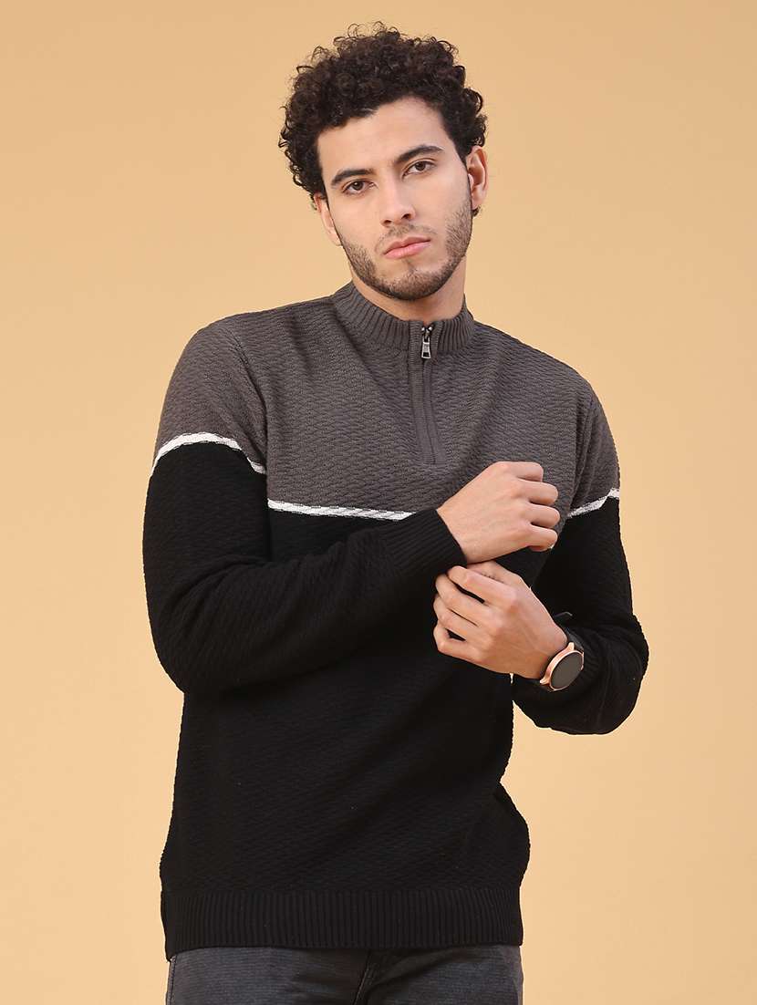 men self design long sleeve regular fit pullover  - 22250124 -  Standard Image - 1