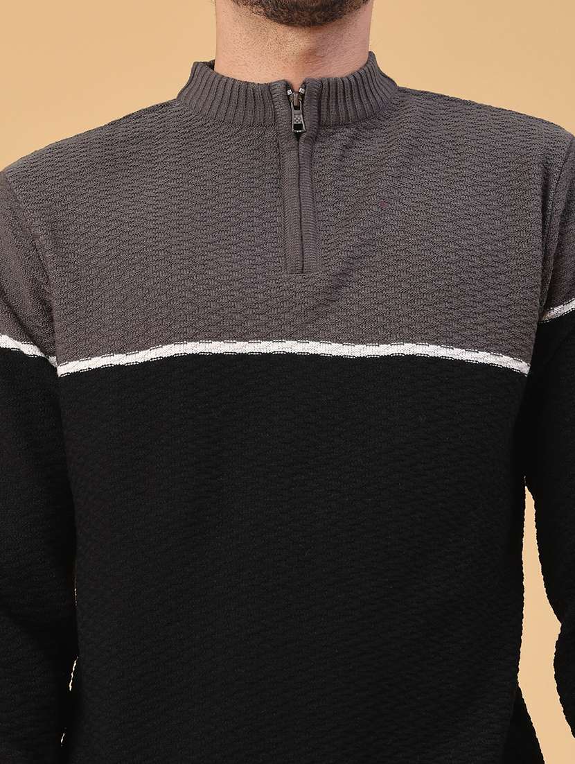 men self design long sleeve regular fit pullover  - 22250124 -  Standard Image - 4