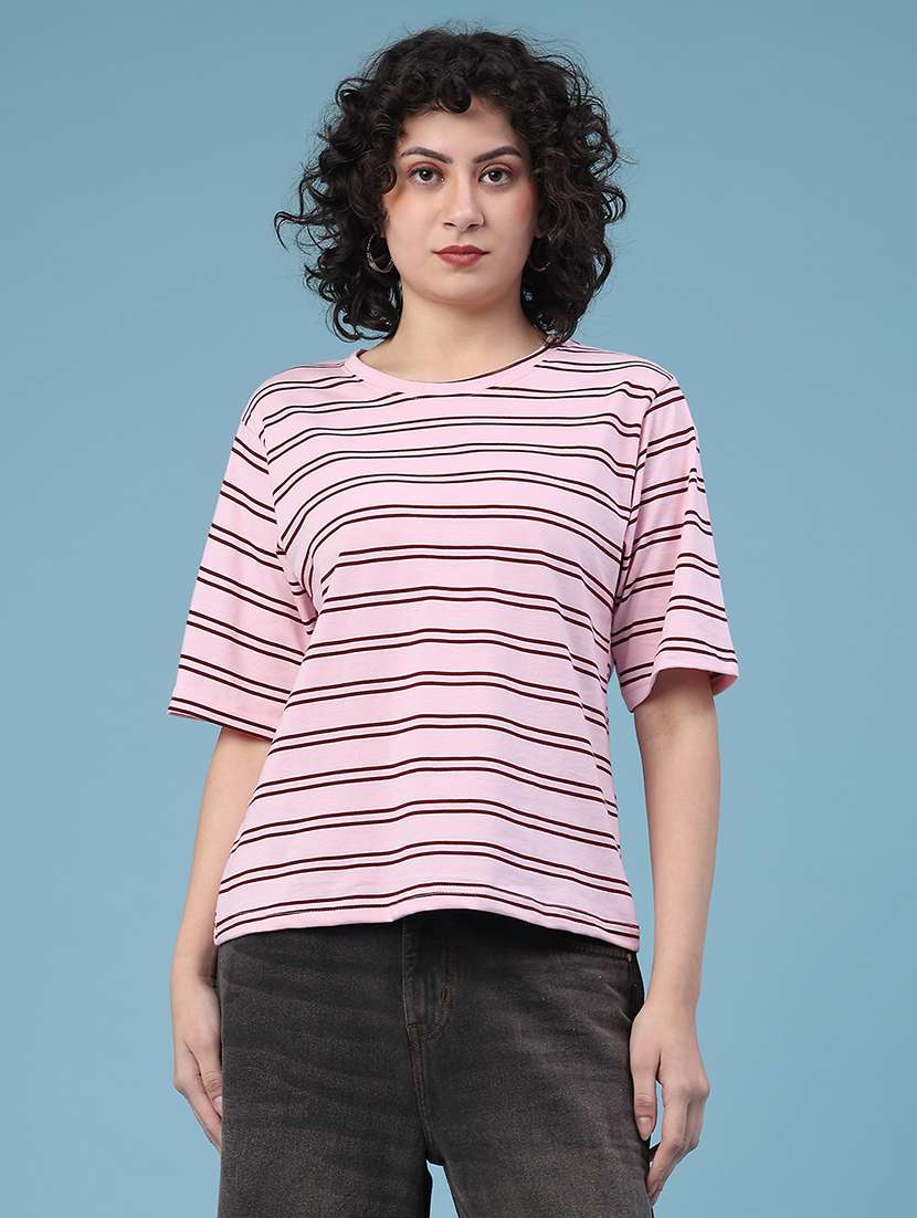 women striped short sleeve t-shirt - 22250139 -  Standard Image - 1