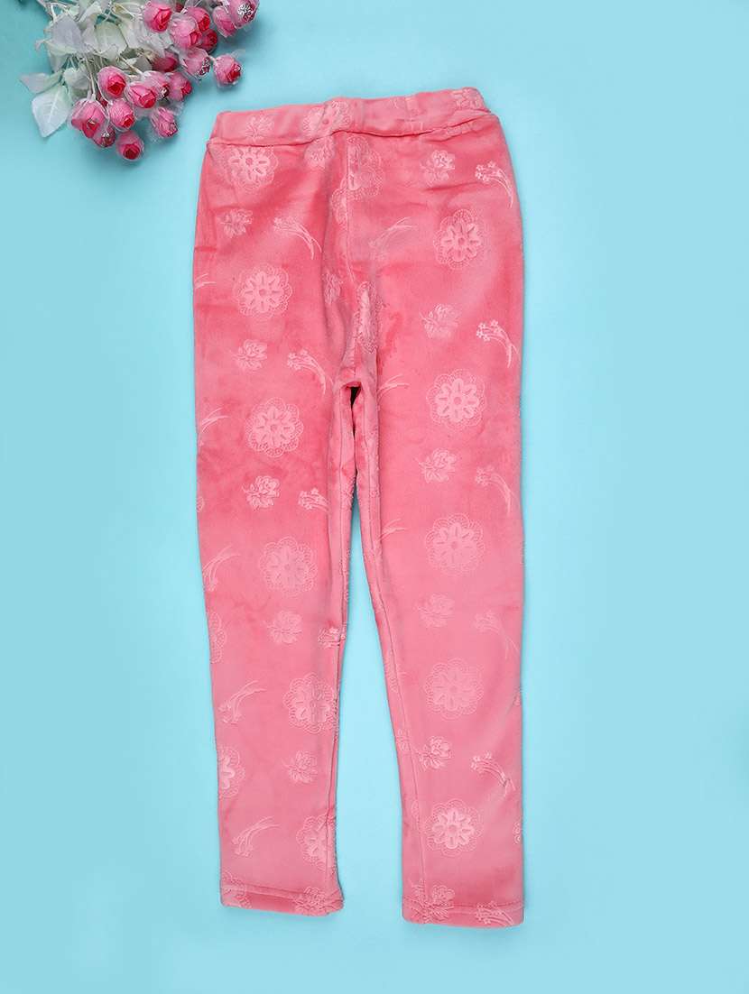 girls self design mid rise winterwear leggings - 22250289 -  Standard Image - 1