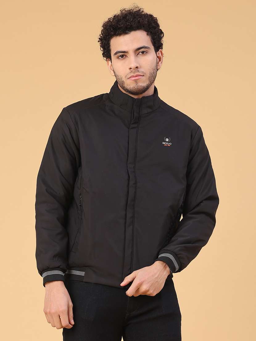 men solid long sleeve insulator bomber jacket - 22250335 -  Standard Image - 1