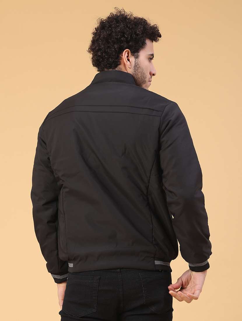 men solid long sleeve insulator bomber jacket - 22250335 -  Standard Image - 4