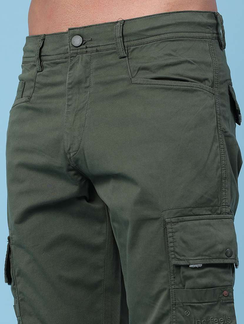men solid mid rise regular fit cargo pant - 22250391 -  Standard Image - 1