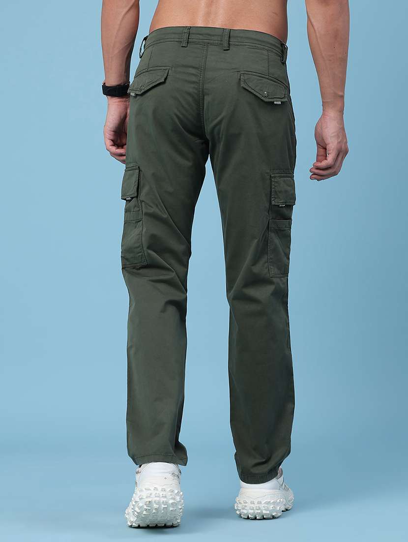 men solid mid rise regular fit cargo pant - 22250391 -  Standard Image - 4