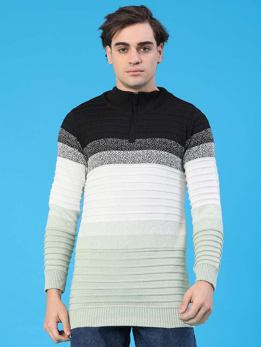 men striped long sleeve regular fit pullover  - 22250408 -  Standard Image - 1