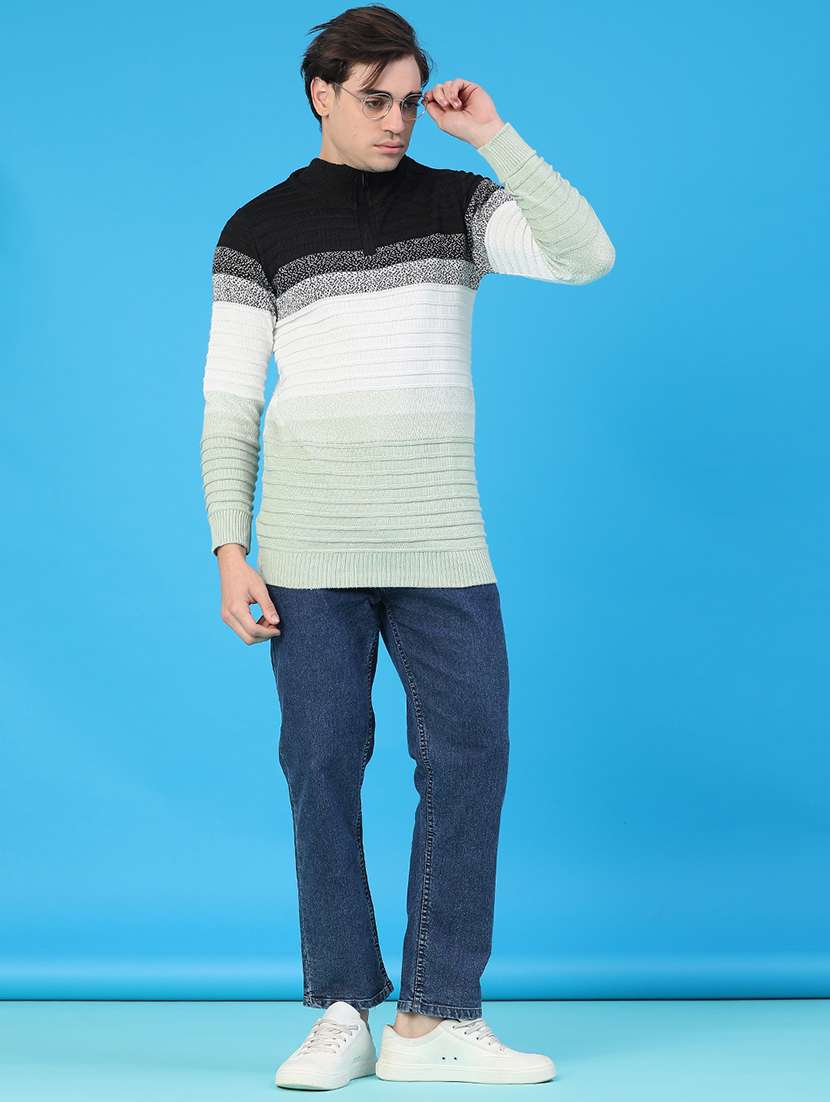 men striped long sleeve regular fit pullover  - 22250408 -  Standard Image - 4