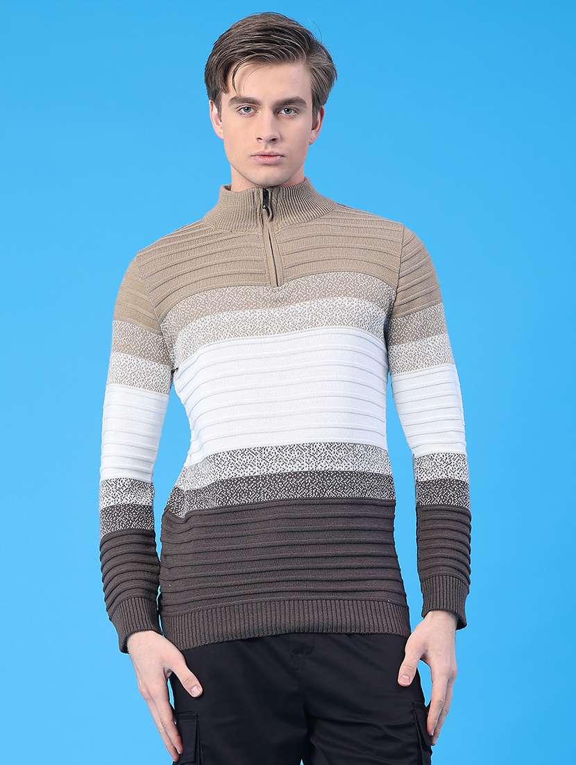 men striped long sleeve regular fit pullover  - 22250409 -  Standard Image - 1