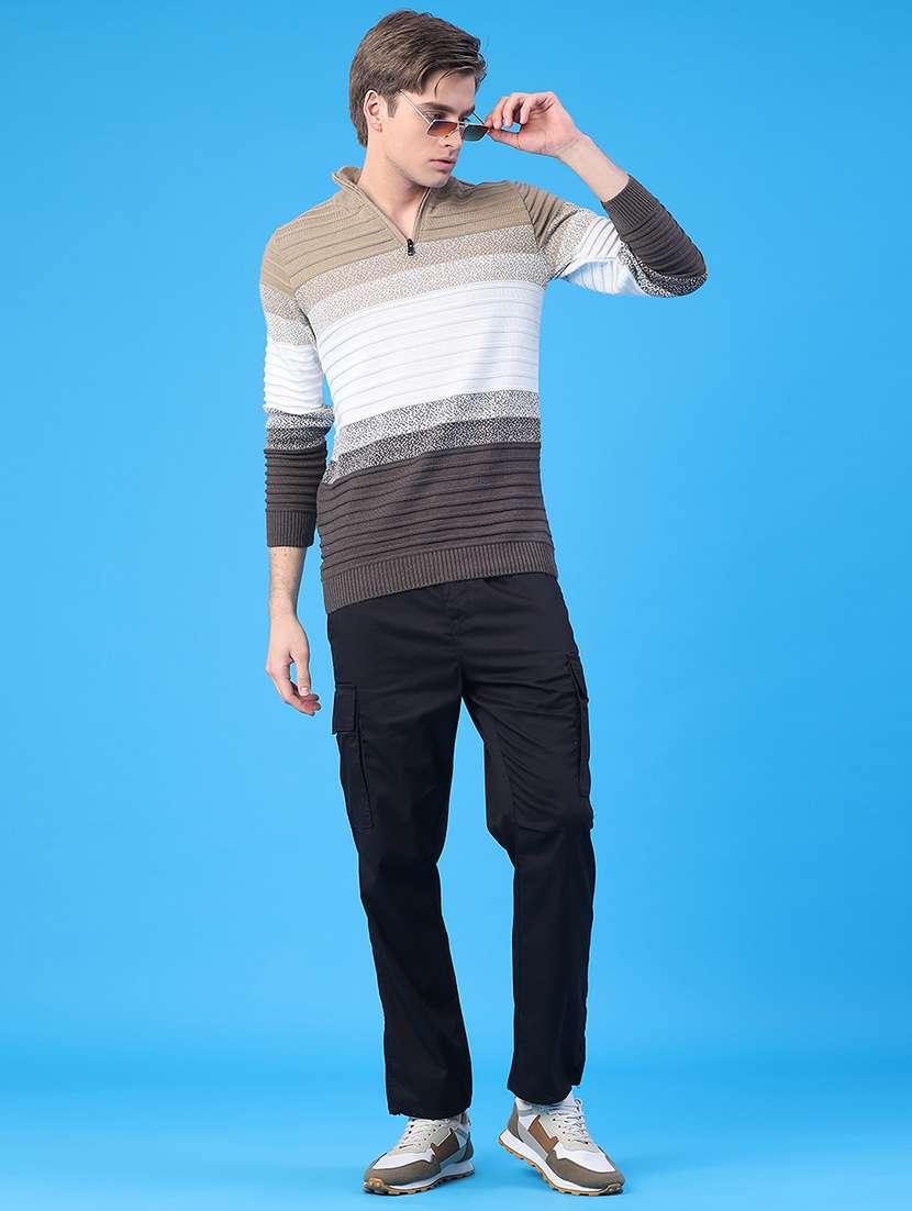 men striped long sleeve regular fit pullover  - 22250409 -  Standard Image - 4