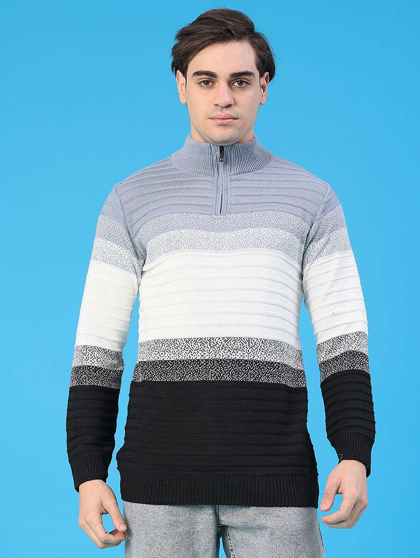 men striped long sleeve regular fit pullover  - 22250410 -  Standard Image - 1