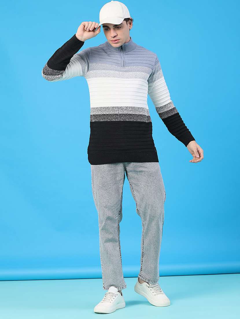 men striped long sleeve regular fit pullover  - 22250410 -  Standard Image - 4