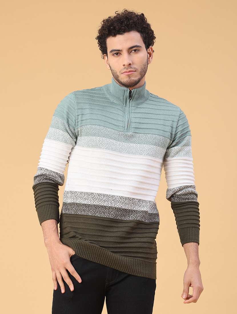 men striped long sleeve regular fit pullover  - 22250414 -  Standard Image - 1