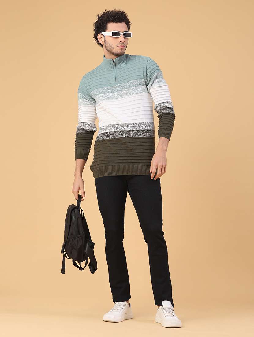 men striped long sleeve regular fit pullover  - 22250414 -  Standard Image - 4