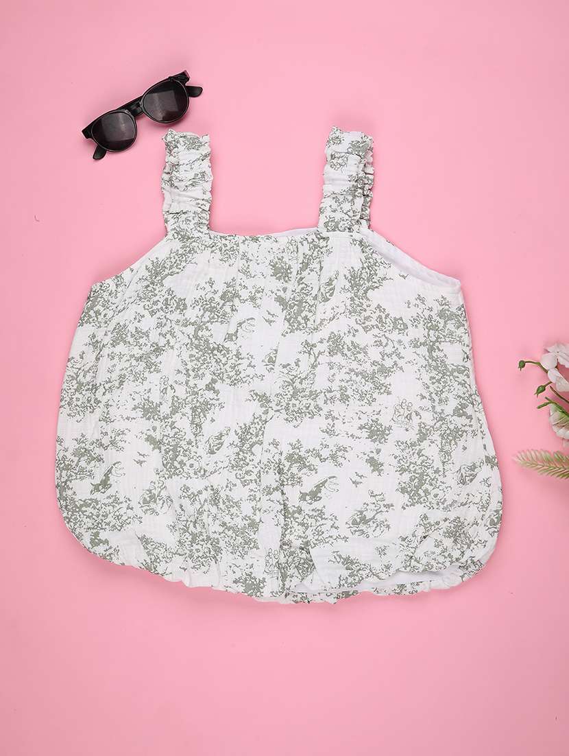 girls printed sleeveless a-line top - 22250420 -  Standard Image - 1