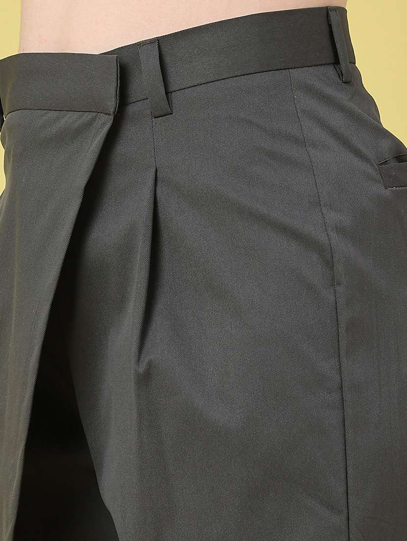 women solid high rise wide leg trouser - 22250436 -  Standard Image - 1