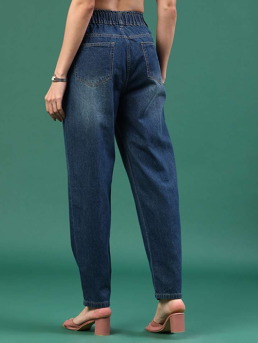 women washed high rise mom fit jeans - 22250447 -  Standard Image - 4