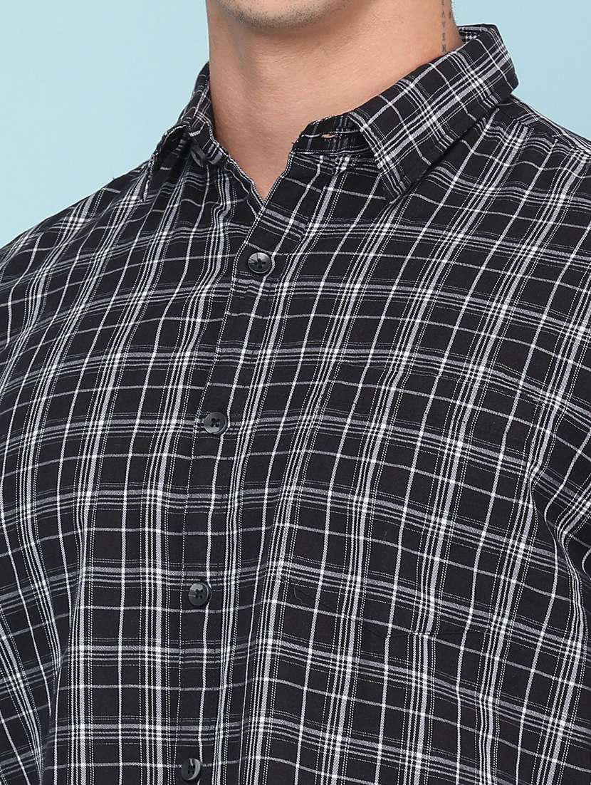 men checkered short sleeve regular fit casual shirt - 22250505 -  Standard Image - 1