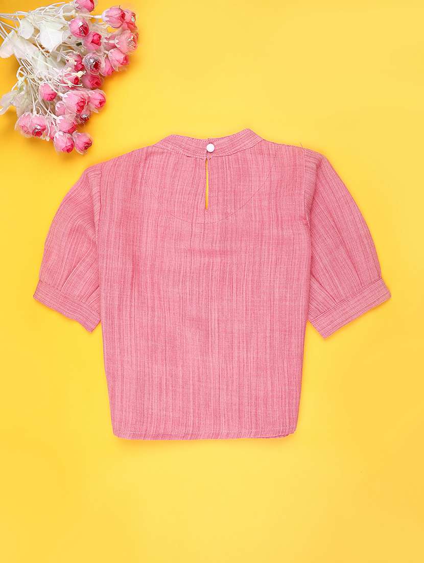 girls self designed puff sleeve top - 22250547 -  Standard Image - 1